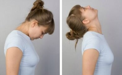 Spring exercise - stretching the neck for osteochondrosis